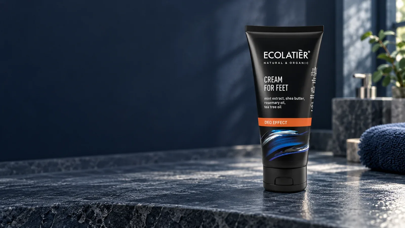 Čierna tuba dezodoračného krému Ecolatier s oranžovým pásom DEO EFFECT