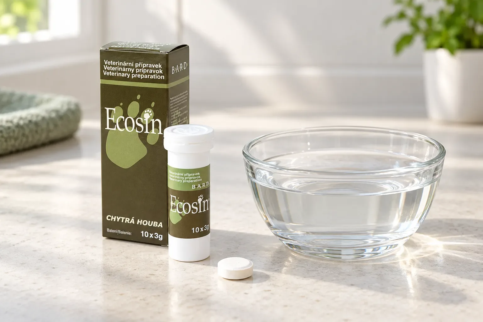 Ecosin 10×3 g a príprava veterinárneho roztoku