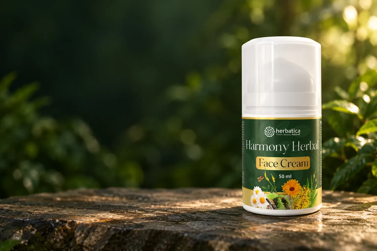 Harmony Herbal Face Cream Herbatica v pôvodnom zelenom 50 ml balení s krytom pumpičky