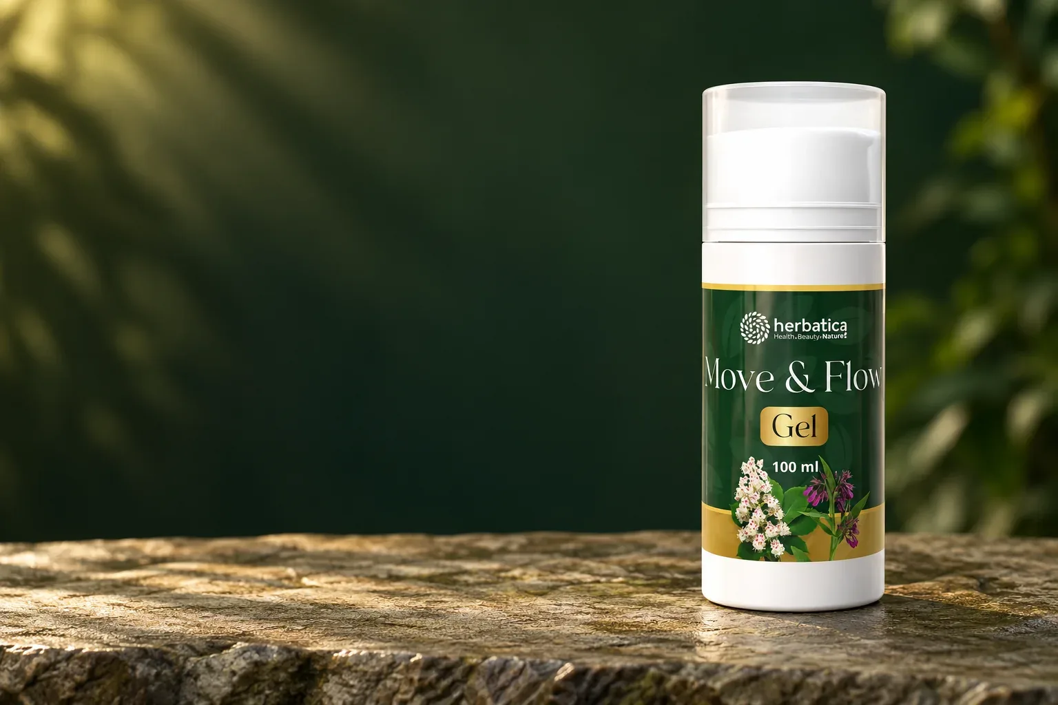 Move & Flow Gel Herbatica 100 ml na kamennom podklade