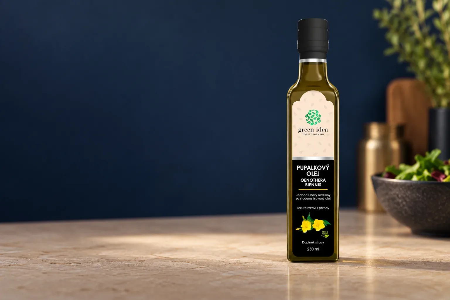 Pupalkový olej 250 ml v pôvodnom balení na sprievodnej fotografii