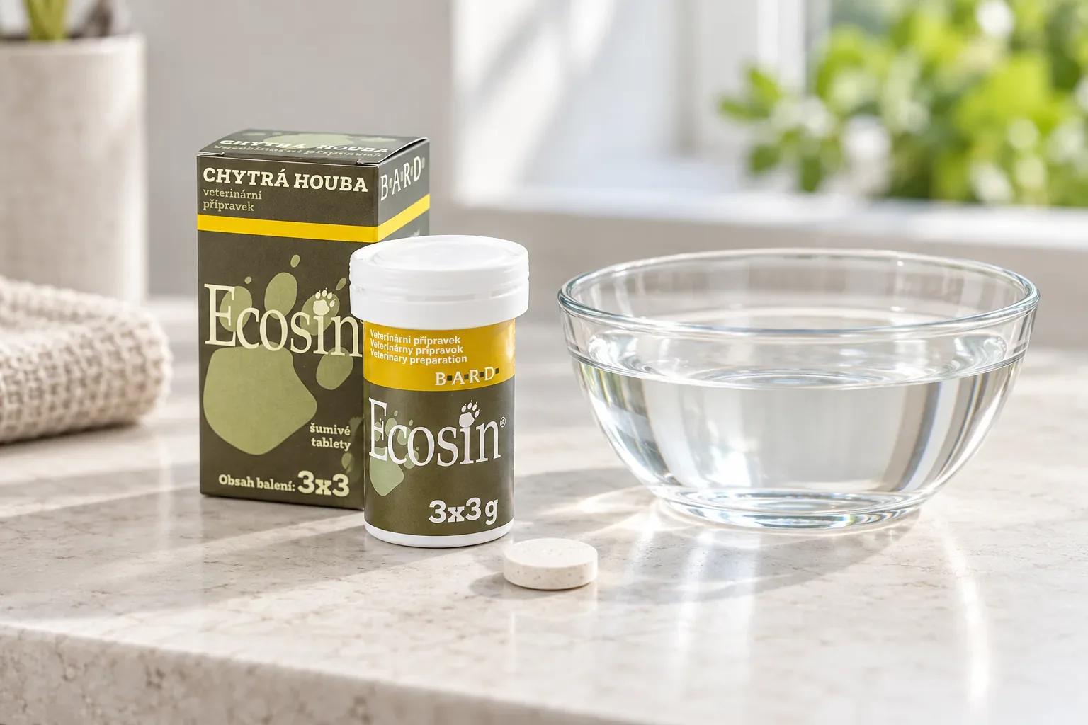 Ecosin 3×3 g a príprava veterinárneho roztoku