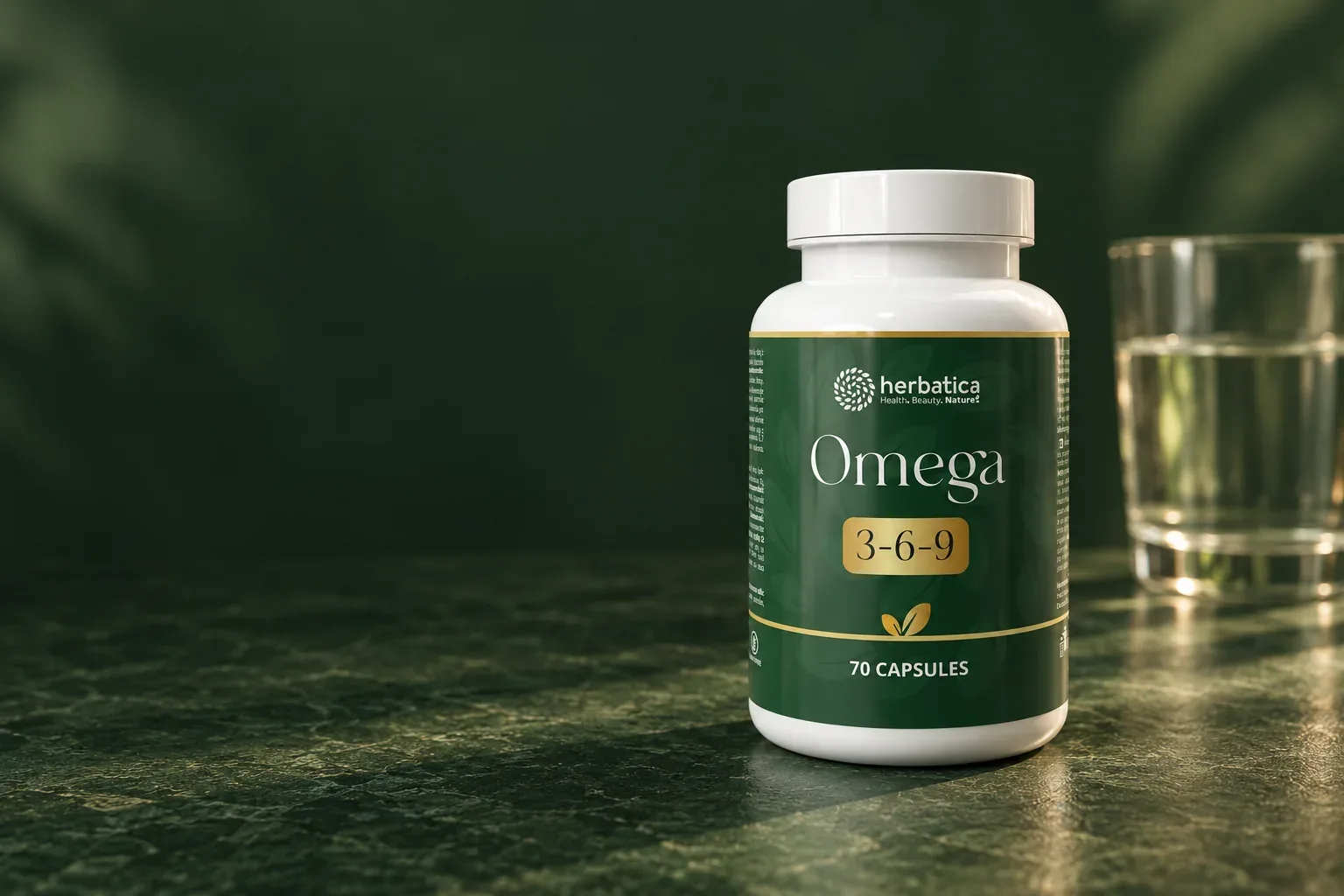 Omega 3-6-9 · komplex troch olejov – celé balenie Herbatica v súvislej scéne