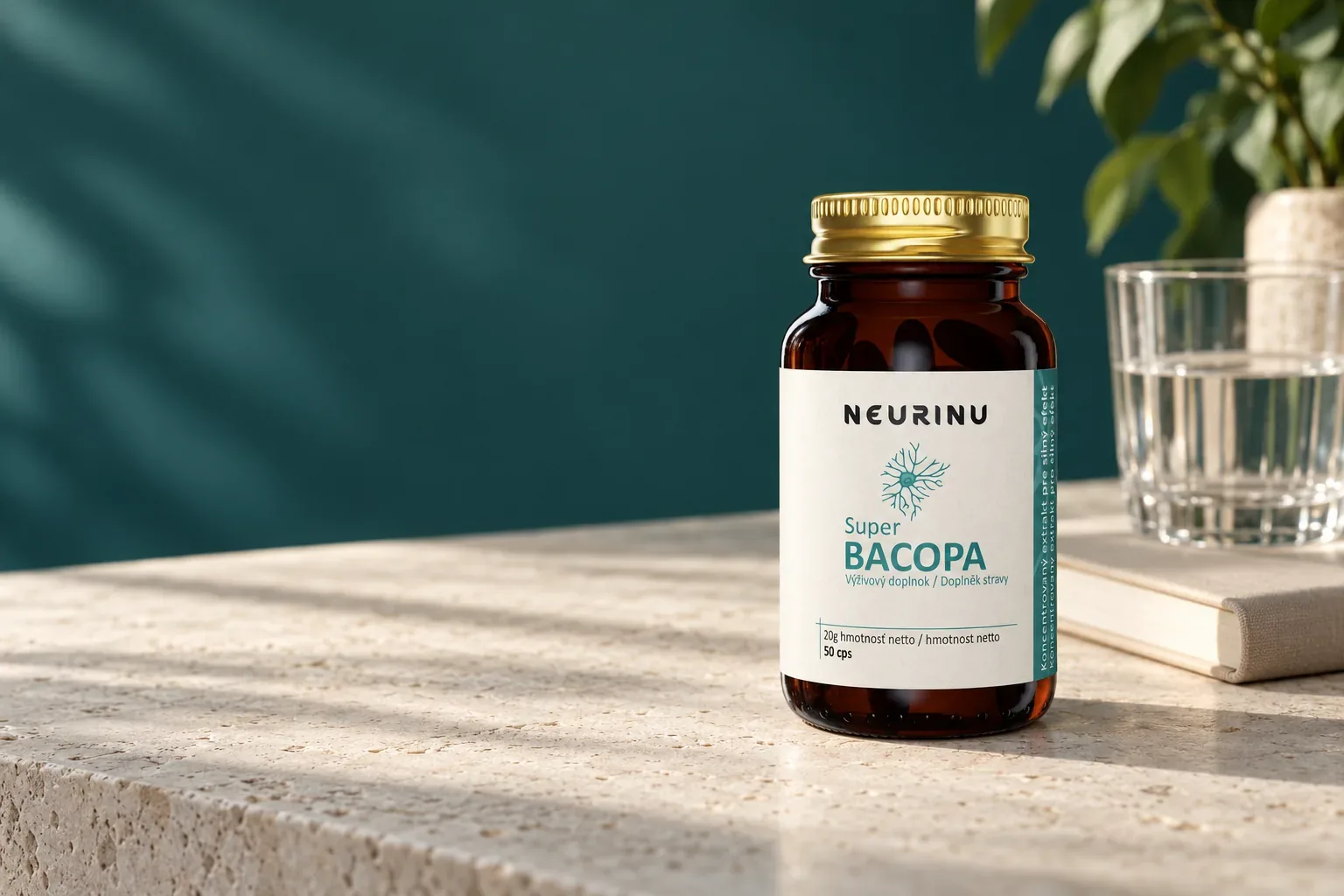 NEURINU Super BACOPA s 50 % bakosidov v pôvodnom balení na sprievodnej fotografii