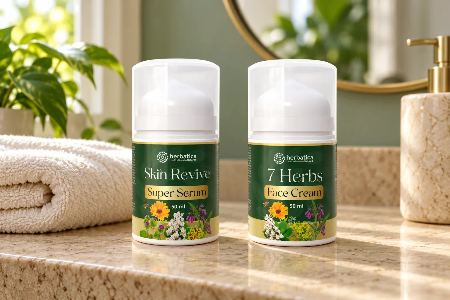 Skin Revive SuperSerum a 7 Herbs Face Cream pri uteráku v každodennej pleťovej rutine
