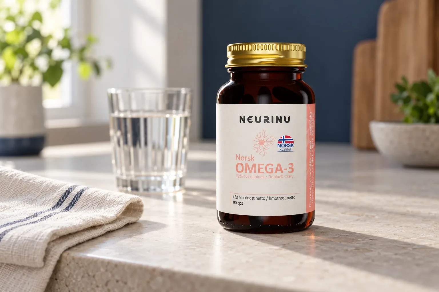 NEURINU Norsk Super OMEGA-3 v pôvodnom balení na sprievodnej fotografii